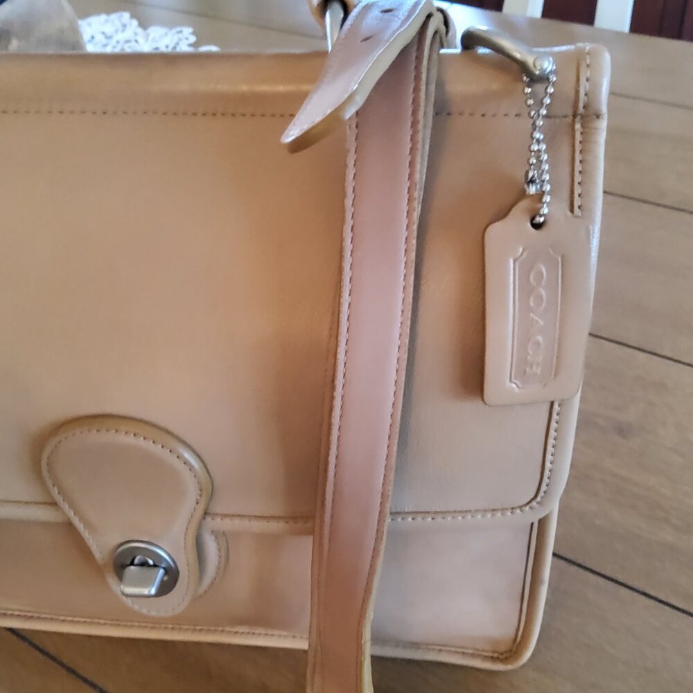 Coach Tan Leather Crossbody Satchel - Picture 3 of 16